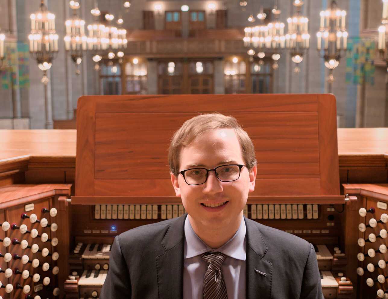 Me at the organ console at Fourth Presbyterian in Chicago